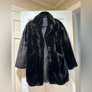 faux black fur zara coat